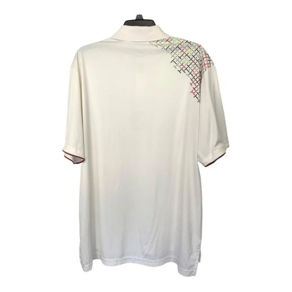Adidas | Climacool Mens White Abstract Design Polo‎ Shirt L